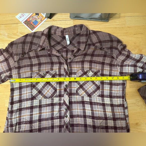 Free People Dip Dye Flannel Buttondown - Picture 8 of 11